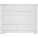 Modern 3 Drawer Bedroom Chest of Drawers with 8 Drawers Dresser, Clothes Organizer -Metal Pulls for Living Room, Bedroom, Hallway, White, 47.6" x 15.7" x 36.7"