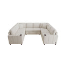 Convertible U-Shaped Sectional Sofa With Pull-Out Bed by Unique Piece Furniture