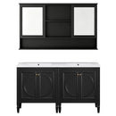 Double Sink Bathroom Vanity Set with Wall Mount Mirror Cabinet by HouseOfZazla