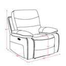 Aashi Recliner (Power Motion), Brown Leather-Gel Match