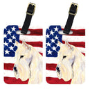 USA American Flag with Scottish Terrier Luggage Tag