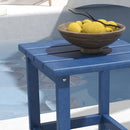 Adirondack Side Table, Square Patio End Table, Weather Resistant 15" Outdoor HDPE Table for Porch, Pool, Balcony, Blue