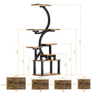 8 Tier Indoor Plant Stand With 5 Grow Lights For Living Room - Rustic Brown by HouseOfZazla