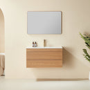 Pre-Assembled 36" Wall Mounted Floating Single Vanity Cabinet with Ceramic Top by HouseOfZazla