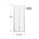 Frameless Bi Fold Shower Doors 30" W X 72" H - Chrome