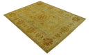 Traditional Design Antique beige and rust 8x10 Hand Knotted Wool Area Rug