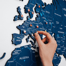 Wooden World Map Navy Blue by Enjoy The Wood