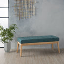 Vibratory Button Tufted Upholstered Ottoman with Splayed Wooden Legs by HouseOfZazla