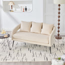 Open Back Loveseat Settee With 3 Pillows