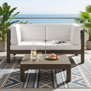Brava X-Back 2-Seater Sectional Loveseat with Coffee Table by HouseOfZazla