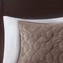 3 Piece Velvet Quilt Set Taupe Full/Queen