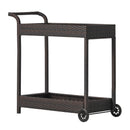 Resin Wicker Bar Cart With Metal Frame - Brown by HouseOfZazla