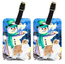 Snowman with Australian Shepherd Luggage Tag