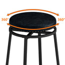 3-Drawer Long Dining Table Set with Power Outlets, Bar Kitchen Table Set with Circular PU Stools, Easy Assemble, Brown Gray Table+Black Stool