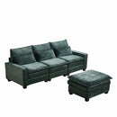 Modern Comfy L Shaped Sectional Sofa With Movable Ottoman by Unique Piece Furniture