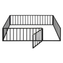 Metal Floor Bed Frame With Fence And Door by HouseOfZazla