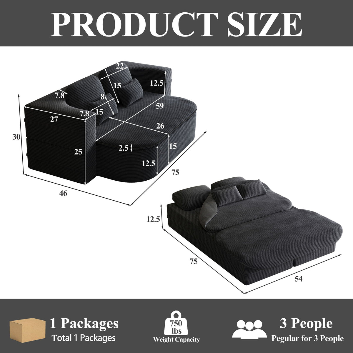 2 In 1 Foldable Sofa Bed With Multi Functional Blanket, photo 23 of 40