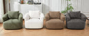 360° Swivel Barrel Sofa Chair with Throw Pillow, Chenille Upholstered Accent Chair, Beige, 38.2'