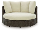 Kimora - Swivel Lounge Chair With Cushion - Beige / Dark Brown