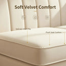 FX-P82-BE3 Modern Velvet 3-Seater Chesterfield Sofa with 2 Pillows by HouseOfZazla