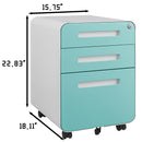 3 Drawer Mobile File Cabinet Under Desk Office, Simple Style Versatile Storage Cabinet For Legal / Letter / A4 Files, 5 Wheel Design Anti-Tilting Cold Rolled Steel Waterproof Moisture-Proof by HouseOfZazla