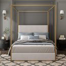Luxury Canopy Bed With Upholstered Headboard