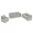 Modern Sofa Set With Double Layer Cushion And Side Storage Pockets