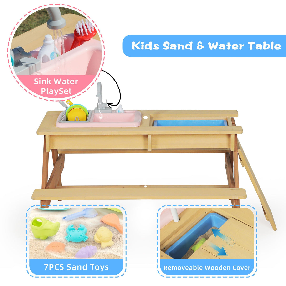 Kids Picnic Table With Sand and Water Table Conversion, photo 8 of 31