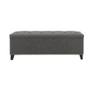 Button-Tufted Storage Ottoman With Safety Close Hinge by HouseOfZazla