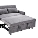 55.1" Pull Out Sleep Sofa Bed Loveseats Sofa Couch with Adjustable Backrest, Storage Pockets, 2 Soft Pillows, USB Ports for Living Room, Bedroom, Apartment, Office,Grey