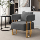 Modern Decorative Chair Teddy Fleece Upholstered And Metal Foot by Unique Piece Furniture