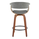 Vintage Mod - Mid Century Modern Fixed Height Counter Stool & Swivel With Round Footrest (Set of 2) by HouseOfZazla