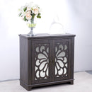 Elegant Sideboard With 2 Acrylic Mirrored Doors, Adjustable Shelf Storage by HouseOfZazla