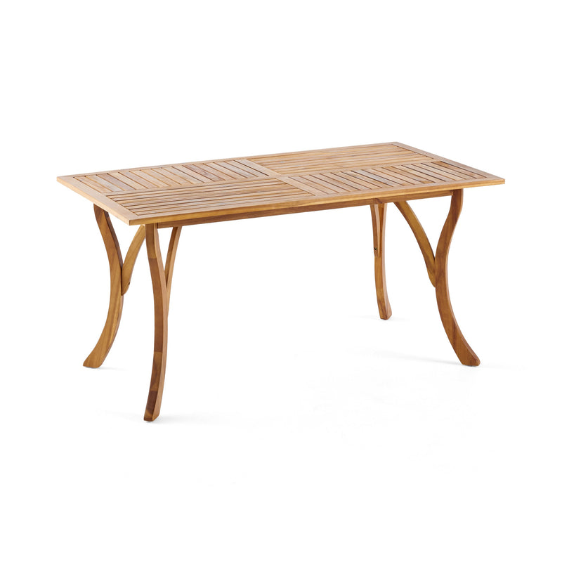 Outdoor 7 Piece Patio Rustic Acacia Wood Dining Set, photo 4 of 9
