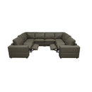 Upholstered Large Arms Sectional With Recliner Seats
