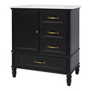 30" Bathroom Vanity With Sink, 3 Drawers, Adjustable Feet
