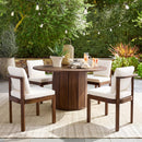 Acacia Wood Outdoor Dining Chair Set of 4
