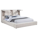 Dreux Upholstered Eastern King Panel Platform Bed Cream