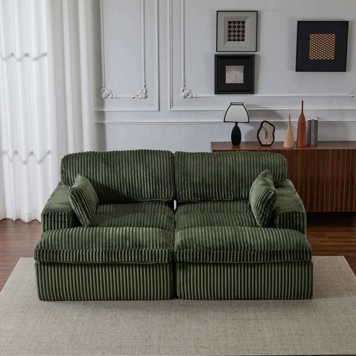 Double Chaise Lounge Chair, Oversized Upholstered Sleeper Cloud Couch, photo 20 of 40
