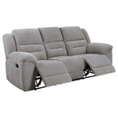Sebring - 2 Piece Upholstered Reclining Sofa Set With Manual Recline - Gray by HouseOfZazla