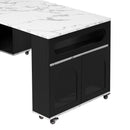 Extendable Dining Table With Folding Top, Rolling Kitchen Island With Drawers And Power Outlet by HouseOfZazla