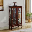 Curio Cabinet Lighted Curio Diapaly Cabinet With Adjustable Shelves And Mirrored Back Panel, Tempered Glass Doors (3 Tier), (E26 Light Bulb Not Included) by Unique Piece Furniture