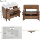 Bathroom Vanity With Ceramic Sink, Modern Free Standing Cabinet With Soft Close Drawers by HouseOfZazla