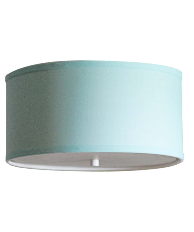 Moderne Flush Mount Conversion Kit 14"w Island Paradise Blue Drum Lampshade