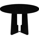 5-Piece Round Dining Table set, 43-Inch Modern Dining Table and 4 Upholstered Chairs for Dining Room, Kitchen Room, Living Room, Easy Assembly
