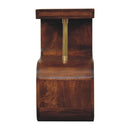 S Curve Brass Bedside Table - Dark Brown by HouseOfZazla