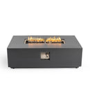 Volon - Rectangular Fire Pit Table, Propane Powered, 50,000 BTU - Light Gray by HouseOfZazla