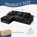 Modular Sectional With Arched Armrests, Includes 3 Back Cushions & 2 Throw Pillows by HouseOfZazla