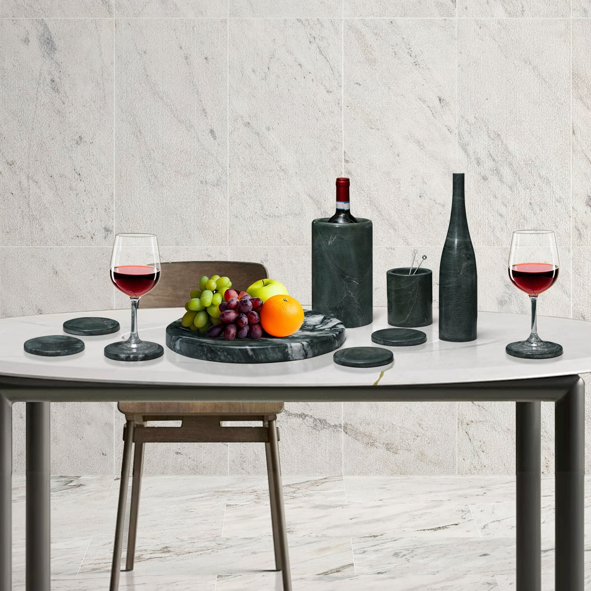 10 Pieces Luxury Natural Marble Dining Room Accessories Set, photo 8 of 33