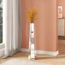 Handmade Silver Glass Floor Vase with Mirrors and MDF, 29.92 Inches Tall